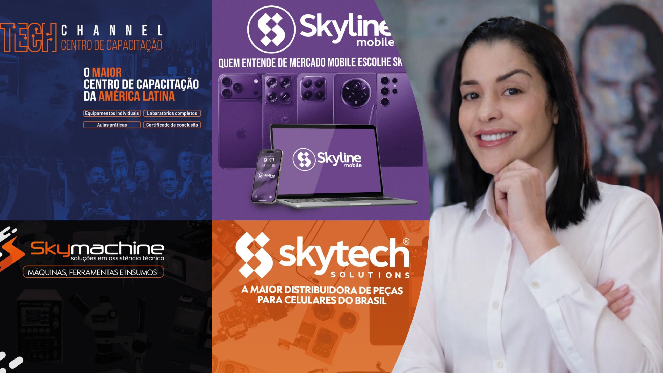 Michelle Menhem confirma presença na Brazil Mobile com stand das empresas Skytech, Skymachine, Tech Channel e lançamento da Skyline