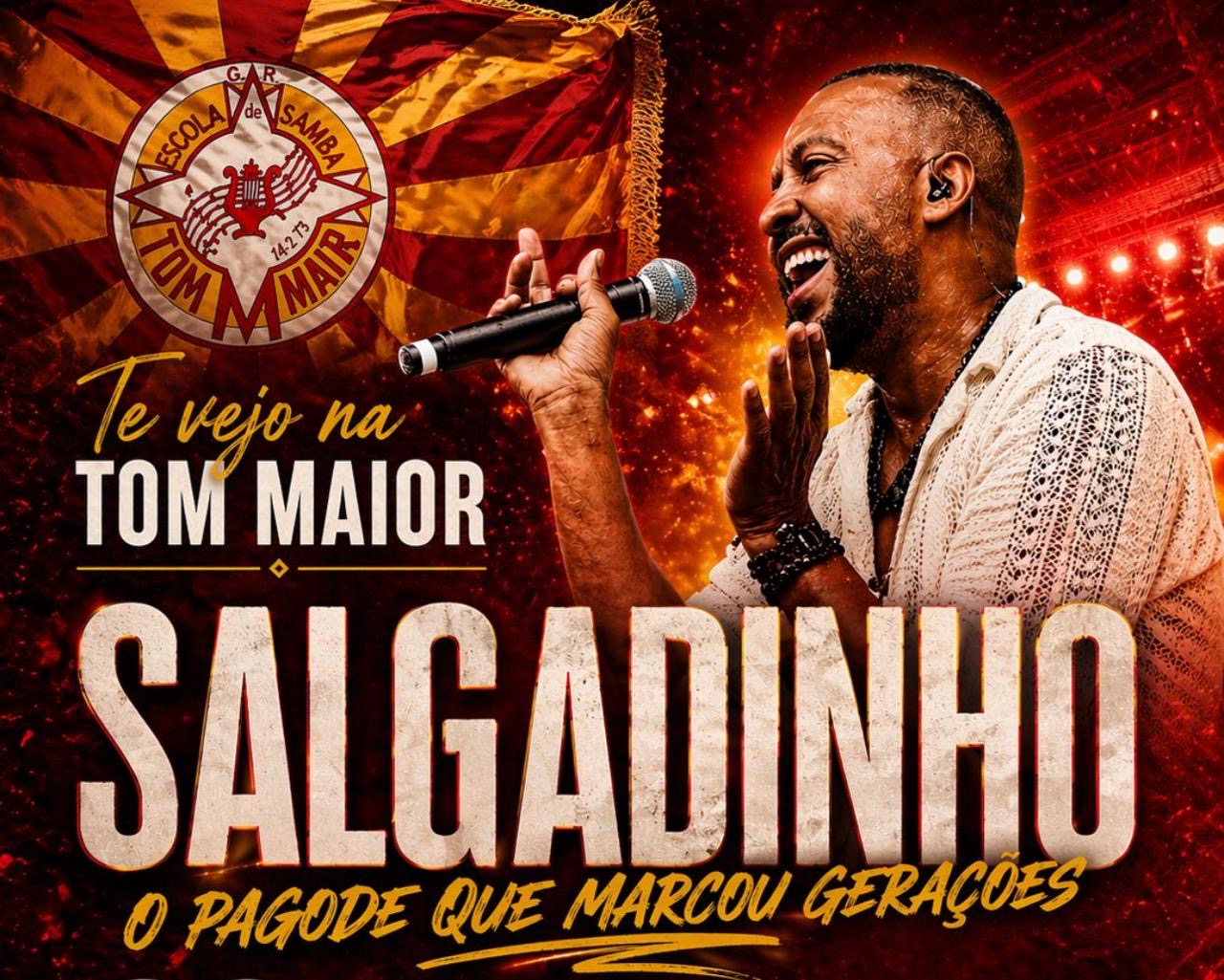 Salgadinho leva seus grandes sucessos à quadra da Tom Maior em São Paulo em show especial no dia 23 de maio